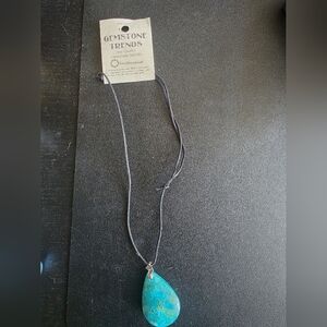 Authentic Smithsonian "Gemstone Trends" Turquoise Teardrop Pendant